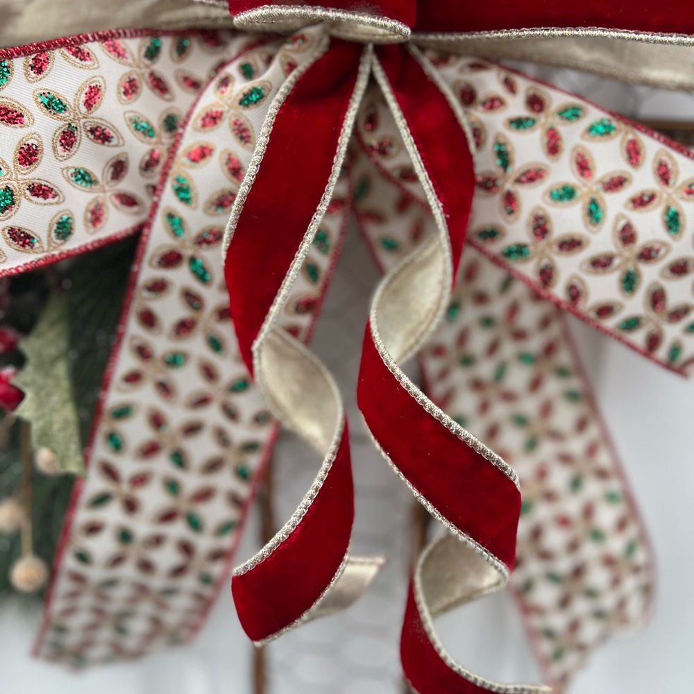 Handmade wall/door hanger Traditional colors, Holiday Cross decor. Aprox 21โ - Picture 7 of 7
